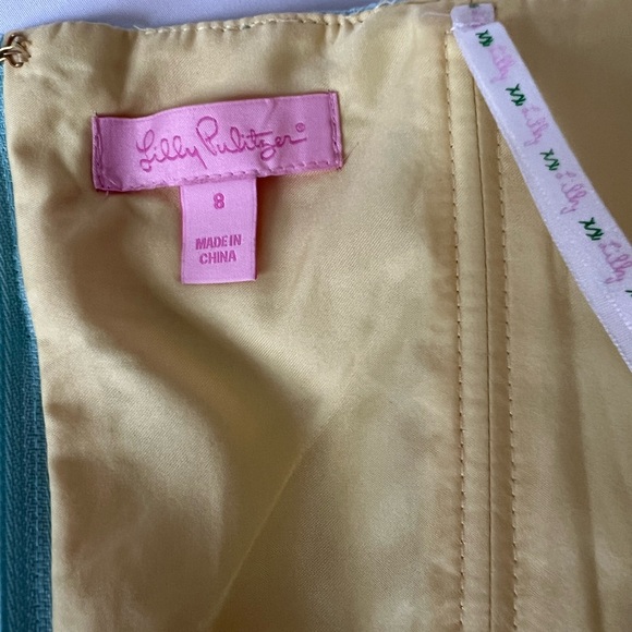 Lilly Pulitzer Light Blue Textured Strapless  Dress - Size 8 mini - Picture 6 of 11